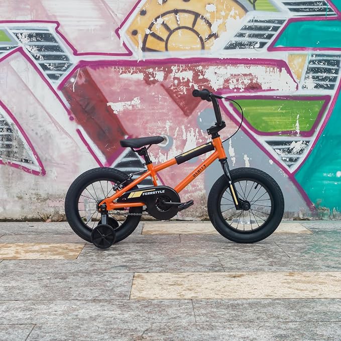 12 14 16 18 Inch Kids Bike BMX Style Bicycle with Training Wheels Coaster Brake for 2-10 Years Old Toddlers Boys Girls Multiple Colors