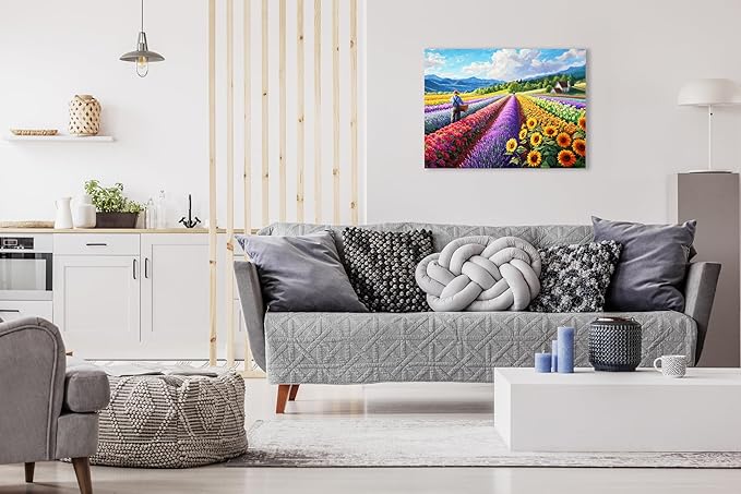 Country Cottage Flower Farm in The Mountains - Prime Time Puzzles 1000 Piece Jigsaw Puzzle for Adults - Sunflowers and Colorful Floral Rows - Challenging Puzzle Perfect for Game Nights - 20x27 inch