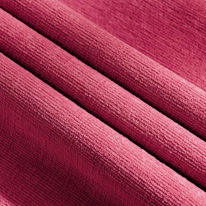 MIULEE Hot Pink Red Chenille Couch Throw Pillow Covers, 18x18 | Set of 2, Soft Farmhouse Modern Home Decor, Decorative Pillowcases for Sofa Living Room Bed
