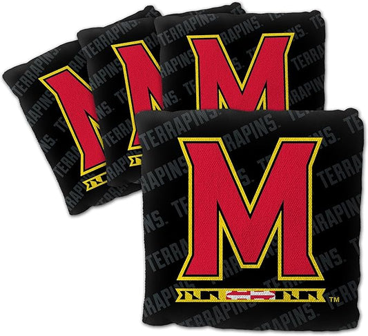 YouTheFan Officially-Licensed NCAA Set of 4 Cornhole Bags - All Weather Regulation 6” x 6” Size - 16oz Weight - Designed in USA