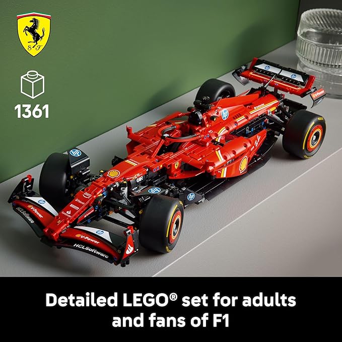 LEGO Technic Ferrari SF-24 F1 Model Car Kit - Building Set for Adults, Ages 18+ with Realistic Features - Gift for Birthdays - Ferrari F1 DIY Craft for Display - 42207