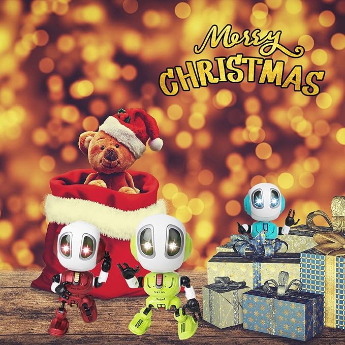 Talking Robot for Kids Toy - Mini Robot Toys That Repeats What You Say, Robots Toys for 4 5 6 Year Old Girls and Boys, Stocking Stuffers for Boys and Girls (Red)