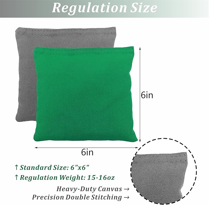 Cornhole Bags Set of 8 Regulation Professional Corn Hole Bean Bags Weather Resistant for Tossing Adults Yard Game