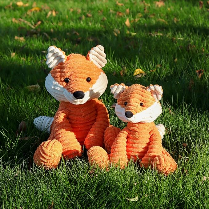 Apricot Lamb Toys Plush Corduroy Fox Stuffed Animal Soft Cuddly Perfect for Child (Medium, 12 Inches)