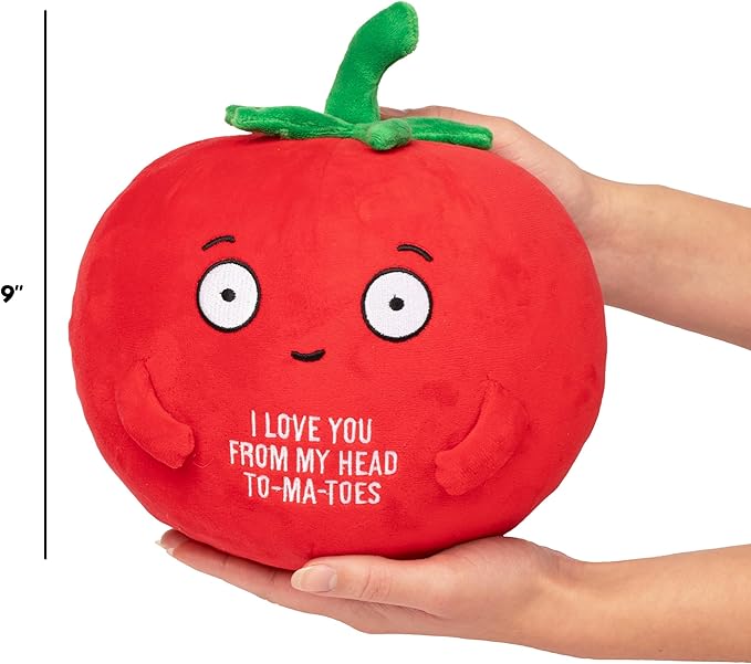 Big Tender Tomato Plushie - Super Soft Stuffed Animal | Adorable Love Gift for Boyfriend, Girlfriend, Husband, Wife, Mom, Dad, Kids, or Best Friend | Valentines Day Gifts for Her or Him