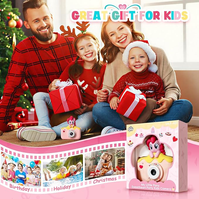 My Little Pony Kids Camera Toys for 3-12 Years Old Children, Hasbro Kids Digital Camera for Girls Boys,48MP Dual Lens HD 1080P IPS Screen Digital Toy Camera for Toddlers Christmas Birthday Gifts