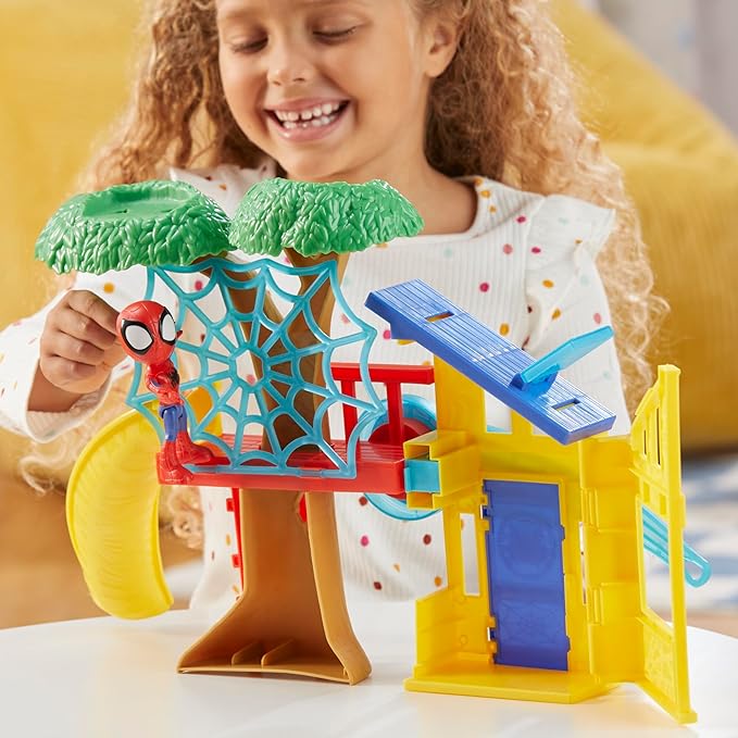 Spidey and his Amazing Friends Spidey Playground Playset, Includes 4-Inch Action Figure, Marvel Super Hero Toys for Kids 3 and Up