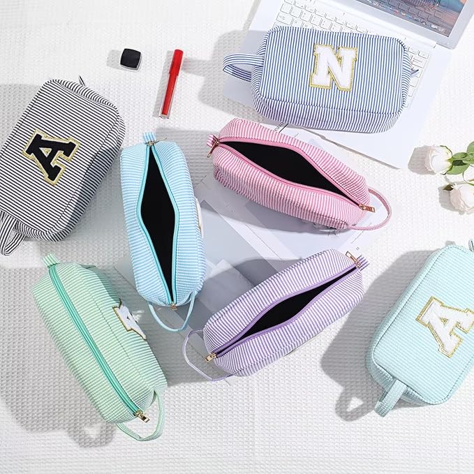 YOOLIFE Gifts for Teens Girls - Teen Girl Gifts, Gifts for Teen Girl, 10 11 12 13 Year Old Girl Gifts, Teenage Girl Gifts, Personalized Birthday Gifts for Girl, Monogram Initial Makeup Bag for Teens M