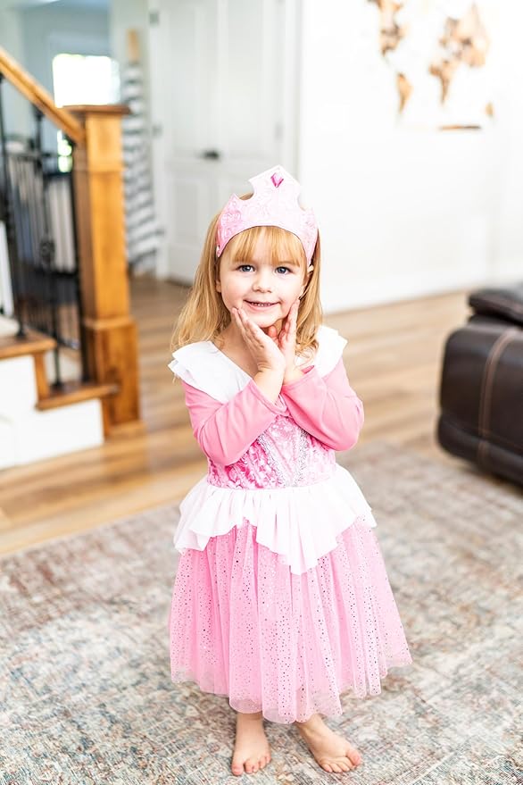 Little Adventures Sleeping Beauty Party Dress Up Costume - Machine Washable Child Pretend Play Party Dress