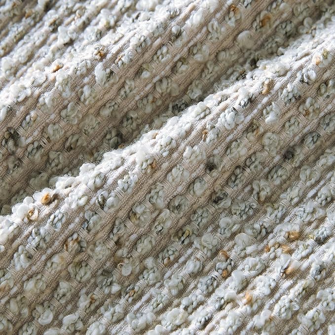 Allorry Soft Wool Decorative Throw Pillow Covers 18x18 Cream Gray SY011B18 | Cozy Soft Touch,Neutral Textured Boho Cushion Covers for Modern Farmhouse Sofa Bedroom Living Room Decor