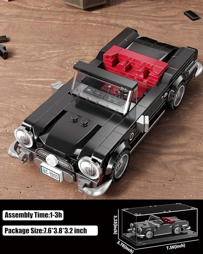 TGL TYCOLE Super Sports Car Building Block Set with Display Case,Speed Race Car Building Kits Construction Toy,Collectible Car Model,Christmas Birthday Gift for Adults and Kids 6 and up(338pcs)