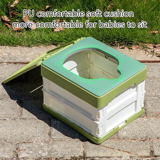 Kids Portable Toilet, Foldable Collapsible Potty for Travel Camping Outdoor Activities with PU Cushion