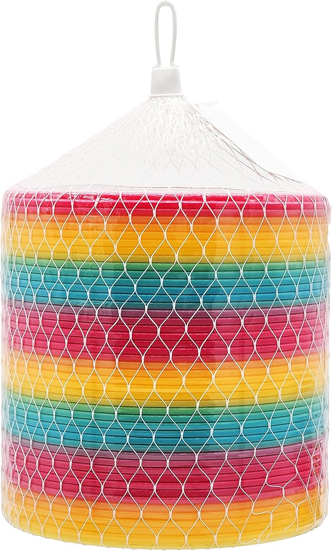 The Dreidel Company Jumbo Rainbow Plastic Coil Spring, Party Favor for Kids, Individually Wrapped, 6" (150mm) Spring (Single)