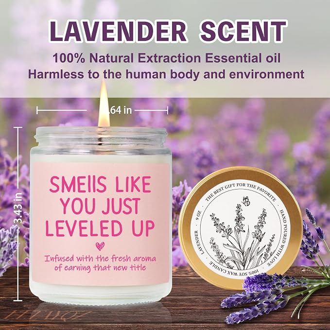 Promotion Candle Gifts for Women at Work, Smells Like You Just Leveled Up Candle, Job Promotion Congratulations Gifts, Funny Congrats Gift for Coworker Gamer Friend Family Boss Teachers Nurses-49