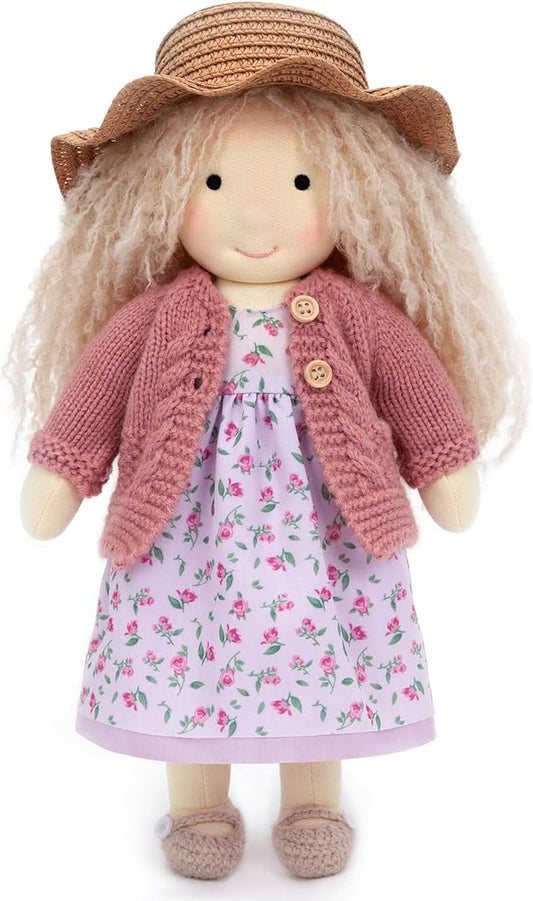 Waldorf Handmade Rag Doll - Personalized Collectors Plush for Kids Birthday Present With Beautiful Box-Darcy 12"