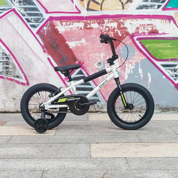 12 14 16 18 Inch Kids Bike BMX Style Bicycle with Training Wheels Coaster Brake for 2-10 Years Old Toddlers Boys Girls Multiple Colors