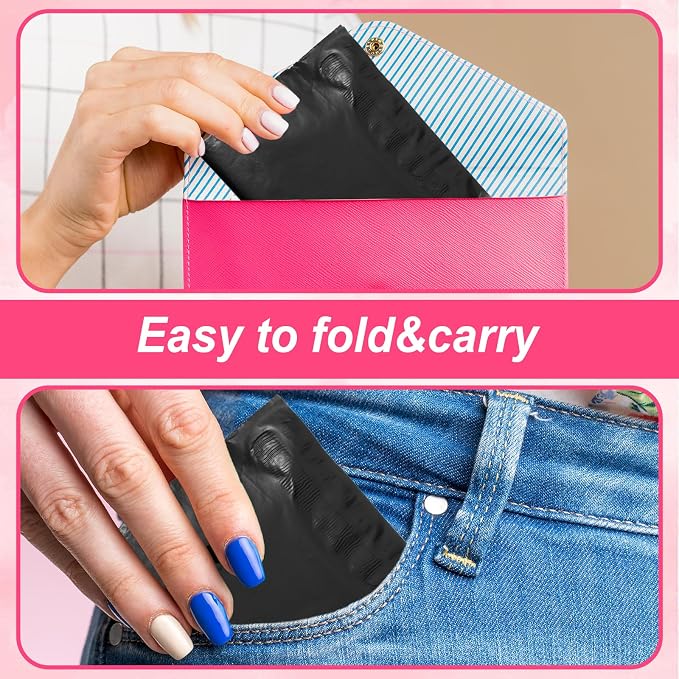 100 Pcs Sanitary Napkin Disposal Bags, Women Tampon Disposal Bags, Feminine Disposable Bag for Sanitary Pads, Privacy, Black Sealed Opaque