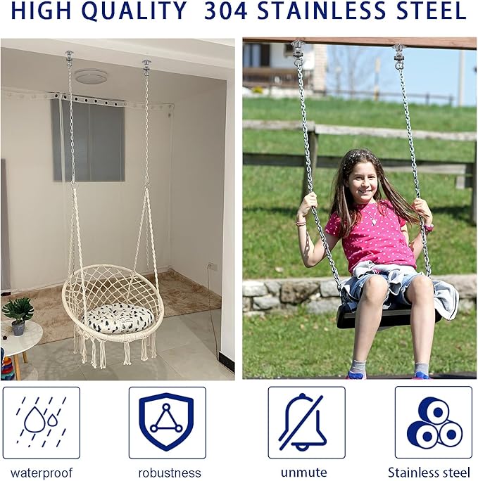 Heavy Duty Stainless Steel Swing Hanger with 360°+180°Rotation 1500LB Capacity,Triangular Fixation for Playground Hammock Chair,sandbag Porch Swing
