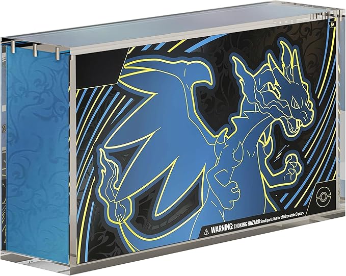 Dinavio Crafthouse Acrylic Display Case for Mega CHARZRD X ex Ultra-Premium Collection UPC and 151 UPC - Magnetic Lid 8+5mm Acrylic with N52 Magnets - Compatible with Mega Charzrd X ex UPC and 151 UPC