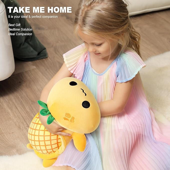 Onsoyours Turtle Plush Cute Pineapple Soft Stuffed Animal Turtle Plush Pillow, Tortoise Kawaii Pineapple Plushie Toy for Kids (Pineapple Turtle, 13")