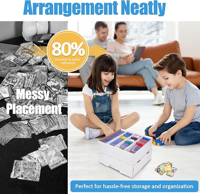 8 Pack Cardboard Card Storage Box 3120 Count Bulk Card Storage White Sports Card Boxes