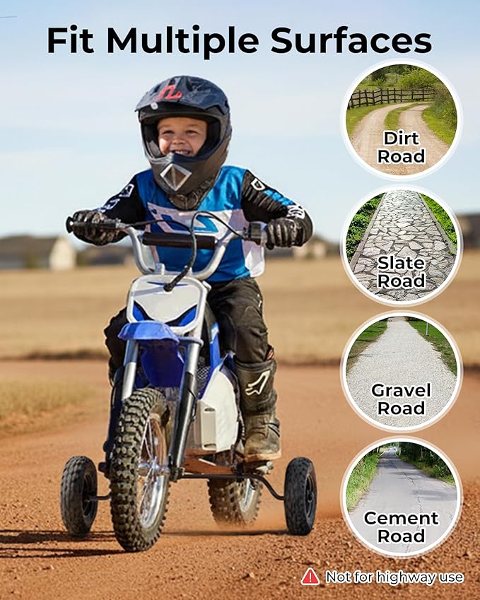 Dirt Bike Training Wheels 4PR Compatible with Razor MX500 MX125 MX400 MX350 MX650 SX500 & PW50 CRF50 XR50 TTR50 PW80, CT100U CC100X CT200U, Adjustable Height, 10 Years Warranty
