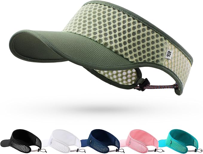 Mesh Breathable Sports Visor - Men Women Adjustable Lightweight Quick Dry Sun Hat for Tennis, Golf, Running