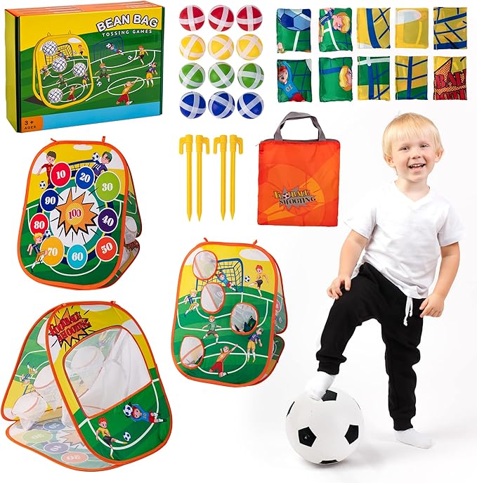 Sundaymot Bean Bag Toss Game Toy, Football Game Toys. Toddler Outdoor/Indoor Toys, for Kids Ages 3 4 5 6 7 8 Year Old Boys Gift, Kids Birthday Or Christmas Party Game, Backyard Game
