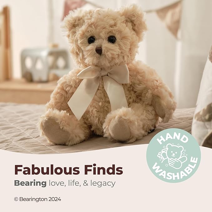 Bearington Collection Lil' Tate Vintage Teddy Bear Stuffed Animal 12 in Plush Toy for Baby - Stuffed Teddy Bear