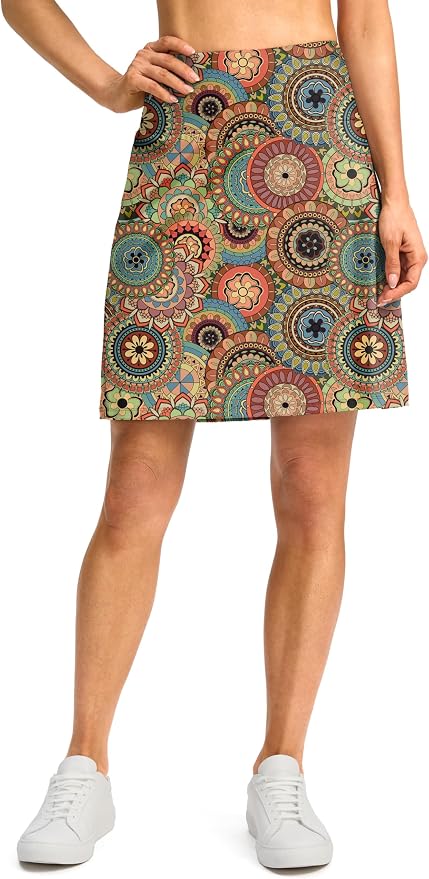 G Gradual 19" Skorts for Woman with Pockets High Waist Golf Skirt | Lightweight, Stretchy, Breathable, Tummy Control, Built-in Shorts, Athletic, Tennis, Pickleball, Casual Summer