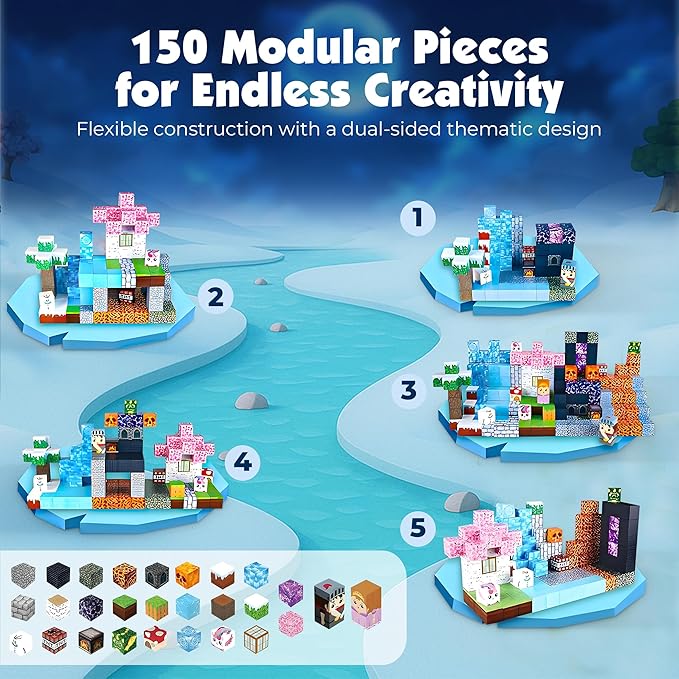 Magnetic Blocks | Upgraded Magnets, 150PCS Magnetic Building Blocks, Storage Bag Included, STEM Toys for Kids Ages 3+, Magnetic Blocks for Kids Ages 4-8, Birthday Gifts for Boys and Girls