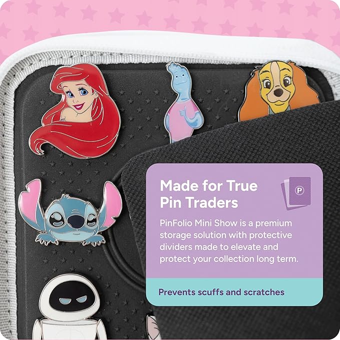 PinFolio® Mini Show Pin Display Storage Book – Compact Pin Book for Disney Pins & Enamel Pins | Holds 48 1" Pins