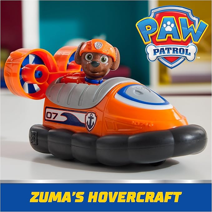 PAW Patrol, Zuma’s Hovercraft, Toy Vehicle with Collectible Action Figure, Sustainably Minded Kids Toys for Boys & Girls Ages 3 and Up