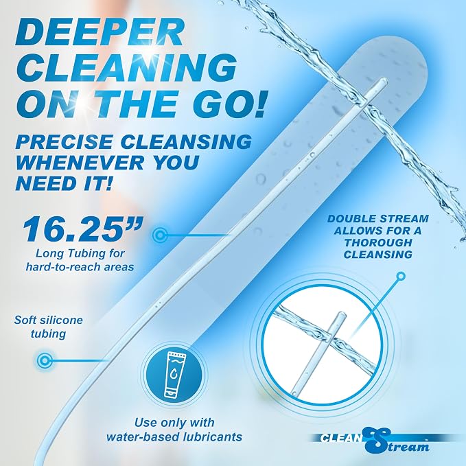 Cleanstream 500 Ml Enema Syringe With Tube For Anal Cleansing. Tapered Tip For Easy Insertion - 500 Ml, Clear