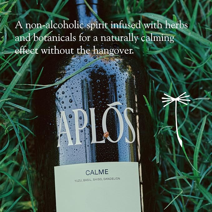 Aplós Calme Non Alcoholic Drink - Botanical Infused Calming Beverage Formulated to Relax and Unwind, Zero Sugar Beverage - 750ml