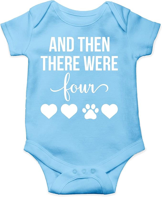 AW Fashions And Then There Were Four Baby Bodysuit Cute Newborn Boy Outfit Funny Baby Romper Girl Clothes
