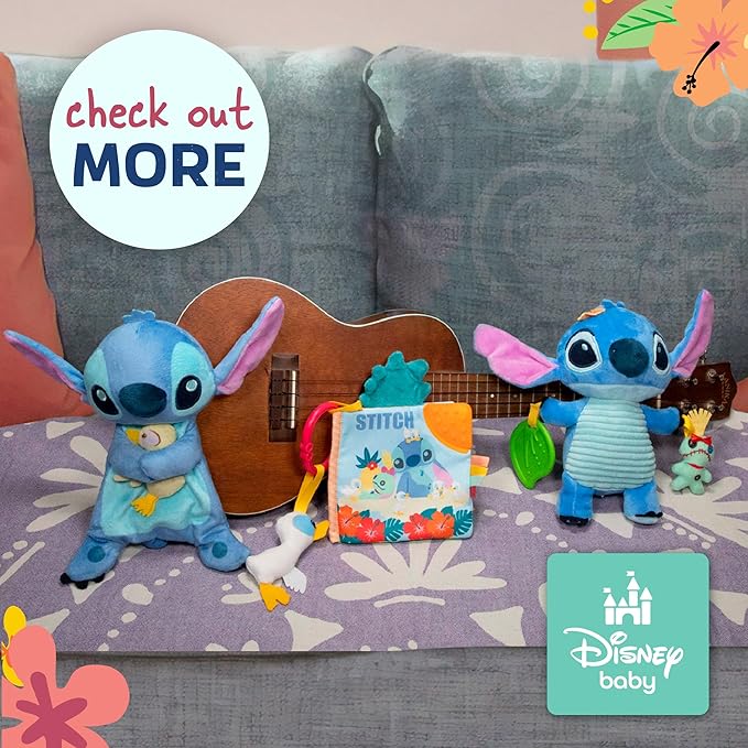 Kids Preferred Disney Baby Lilo and Stitch 12 Inch Stitch Baby Lovey Security Blanket Snuggle Toy Stuffed Animal for Newborn Infants and Babies