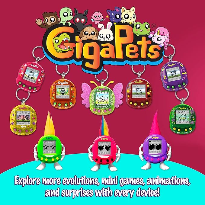 Giga Pet 2-in-1 T-Rex Dinosaur Virtual Pet for Kids, 90s Throwback Upgraded Collector’s Edition, Animal Care Skills Through Play