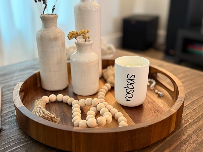 rosbas Unscented Soy Wax Candle - 8 oz in Ceramic Jar - Boxed - Clean Burning and Fragrance Free - White - Made in USA