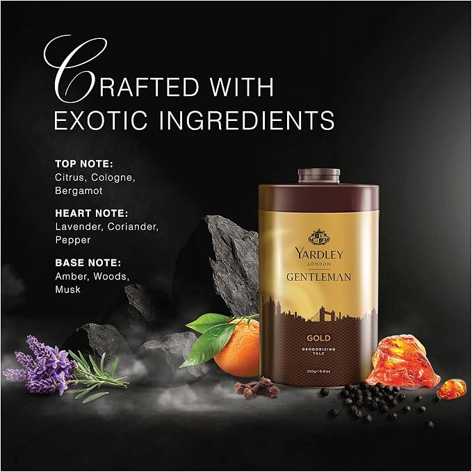 Yardley London Gold Perfumed Talc, 250 Gram