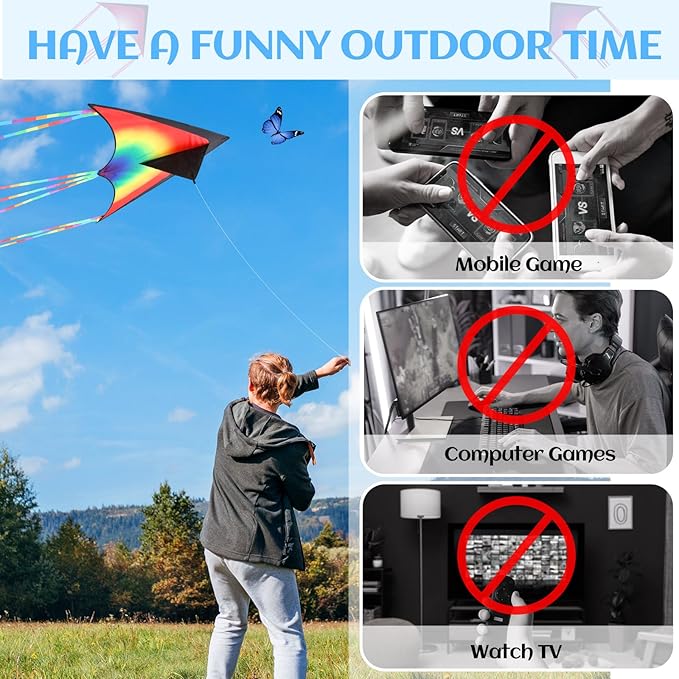 Halloscume Large Delta Kites for Adults Easy to Fly 57.1 Inch with 328.1 ft String Rainbow Beach Delta Kites for Beginner Outdoor Supplies(Novel)