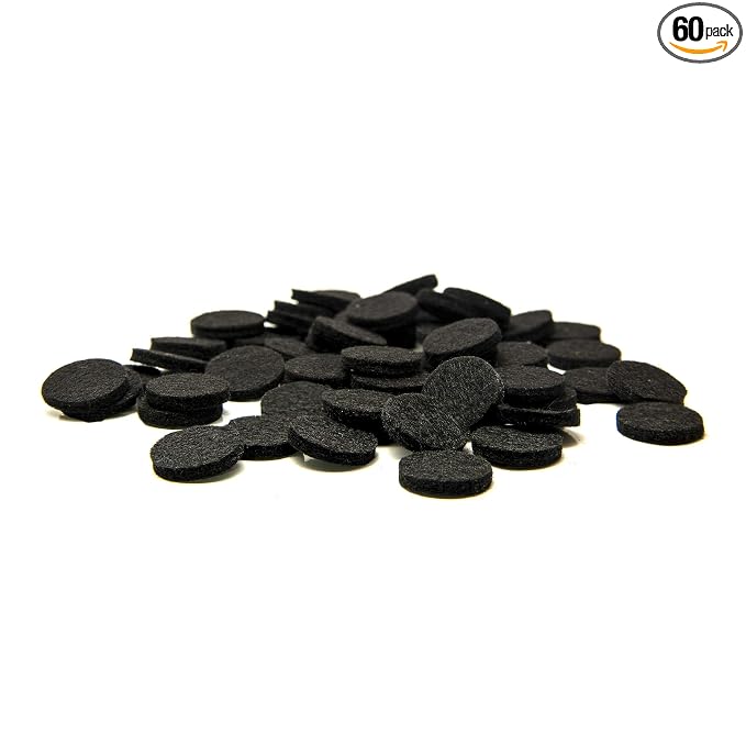 Wild Essentials Premium Quality 60pcs - 17mm Diameter, 3mm Thick Essential Oil Aromatherapy Necklace and Bracelet Diffuser Refill Pads (Jet Black color only)
