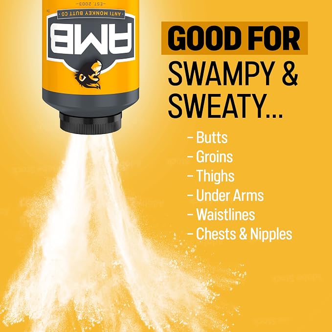 Anti Monkey Butt Body Powder - Talc-Free Anti Chafing Powder for Sweat, Friction, & Itch Relief - Calamine Body-Powder for Thigh Chafing, Body-Rash, & Odor Control-for Men-& Women - 8 oz (Pack of 4)