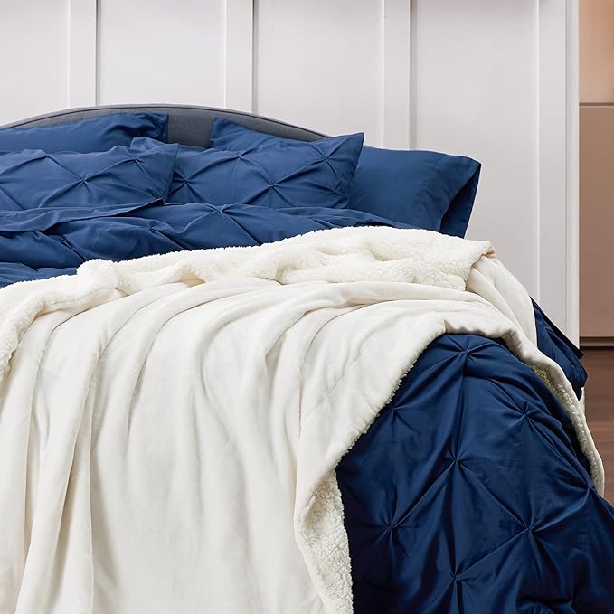 Bedsure GentleSoft Sherpa Fleece Twin Size Blanket for Couch, Non-Heated, Thick and Warm Throw for Women and Men, Soft Fuzzy Plush Twin Blanket for Spring, Cream, 60x80 Inches