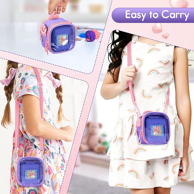 Carrying Case Compatible with Bitzee Interactive Toy Digital Pet, Portable Bag with Shoulder Strap for Virtual Electronic Pet Accessories,Purple (Bag only) Patented Design
