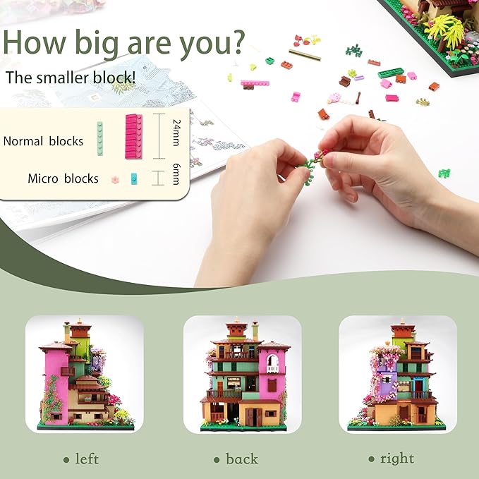 Architecture Cherry Blossom Villa Tree House Micro Building Blocks Set for Girls 14+ 7080PCS, Flower House Creative Collectible Models Giftt for Teens and Adults