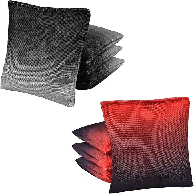 Cornhole Bags Set of 8, Weather Resistant Cornhole Bean Bags with Gradient Design, Durable Modified Size Corn Hole Bags for Outdoor Tossing Games, Includes Tote Bag