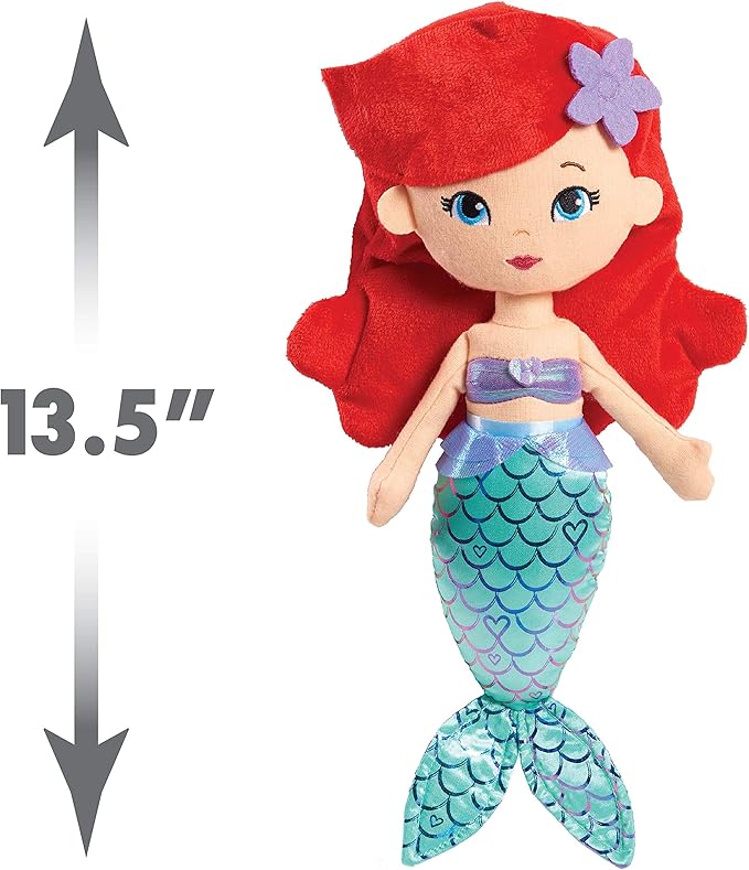 Disney Princess So Sweet Princess Ariel, 13.5-Inch Plush with Red Hair, The Little Mermaid, Kids Toys for Ages 3 Up by Just Play