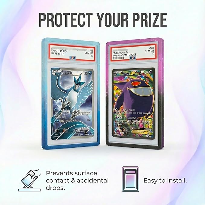 X PRO PSA Slab Protector - 12 Pack - Elemental Gradient Colors Included - Durable TPU Bumper Guards - Stackable PSA Slab Guards & Secure Graded Card Guard