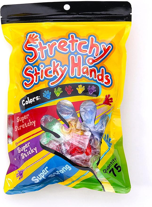 75 Pcs Bulk Sticky Hands for Kids - Mini Slappy Slap Little Small Hands Sticky Toy - Boys & Girls Goodie Bags Stuffers Party Favors for Birthday, Halloween, Treasure Box, Carnival Prizes Rewards